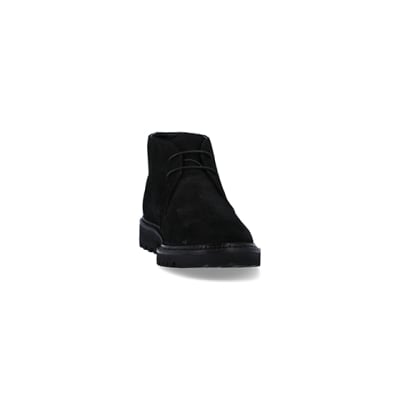 360 degree animation of product Black suede desert boots frame-20