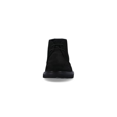 360 degree animation of product Black suede desert boots frame-21