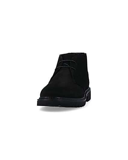 360 degree animation of product Black suede desert boots frame-22
