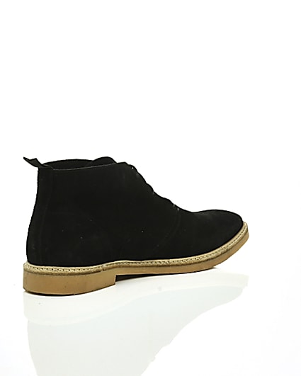 360 degree animation of product Black suede eyelet desert boots frame-12