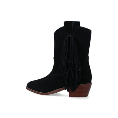 Black fringe hot sale western boots