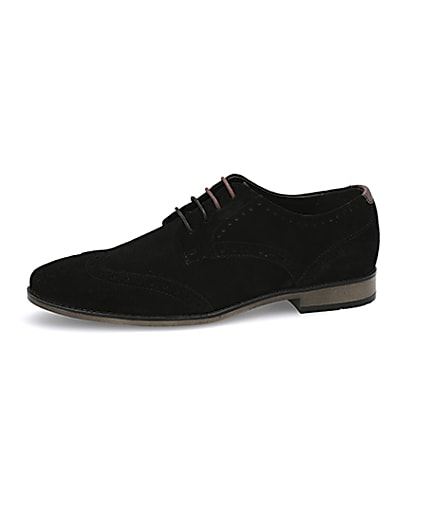 360 degree animation of product Black suede lace-up brogues frame-2
