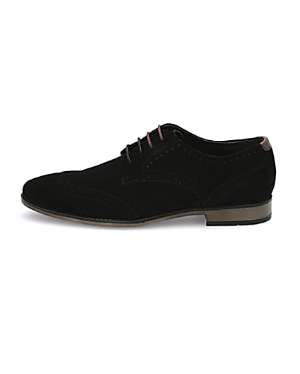 360 degree animation of product Black suede lace-up brogues frame-3