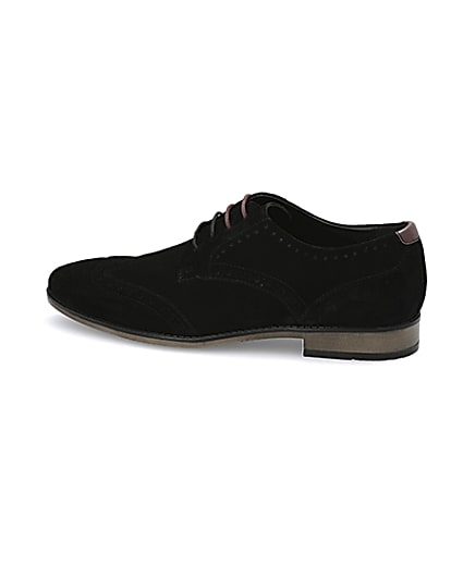 360 degree animation of product Black suede lace-up brogues frame-4