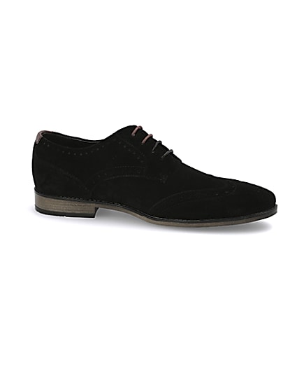 360 degree animation of product Black suede lace-up brogues frame-16