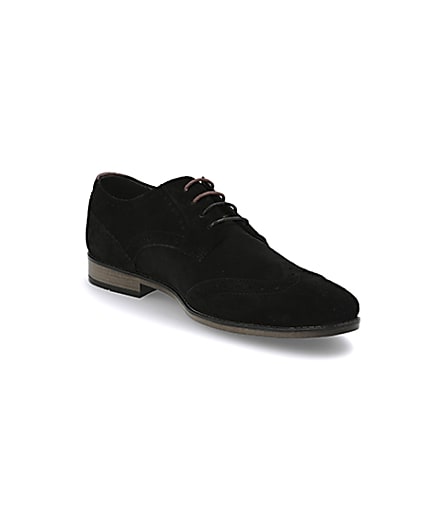 360 degree animation of product Black suede lace-up brogues frame-18