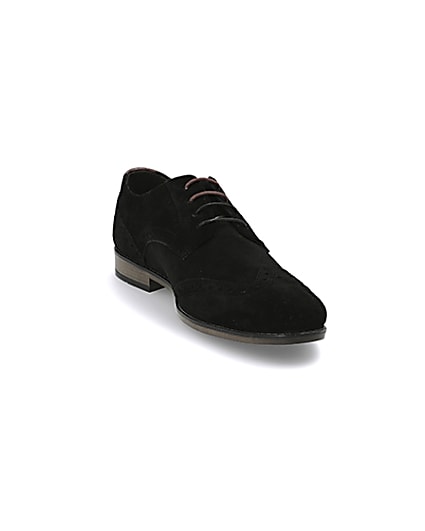 360 degree animation of product Black suede lace-up brogues frame-19