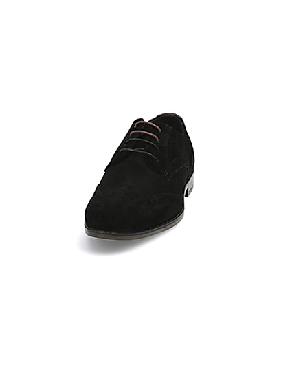 360 degree animation of product Black suede lace-up brogues frame-22