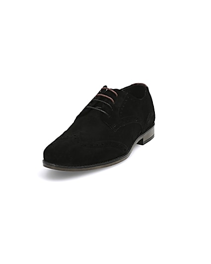360 degree animation of product Black suede lace-up brogues frame-23