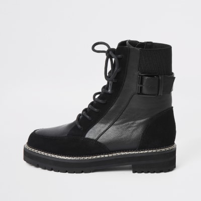 river island lace up biker boots