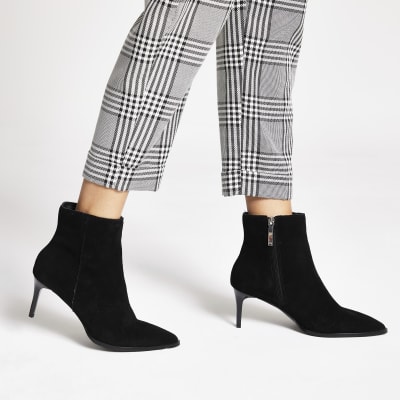 black pointed ankle boots