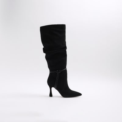 river island black slouch boots