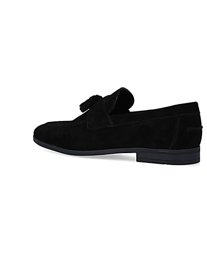 360 degree animation of product Black suede tassel detail loafers frame-5
