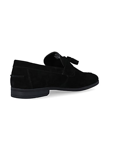 360 degree animation of product Black suede tassel detail loafers frame-12