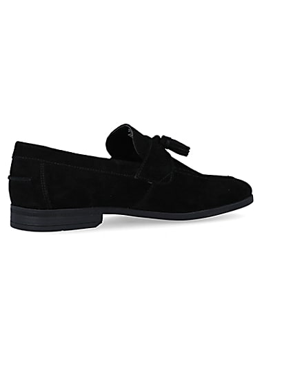 360 degree animation of product Black suede tassel detail loafers frame-13
