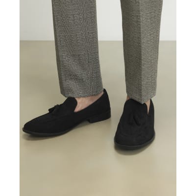 Black Suede Tassel Loafers