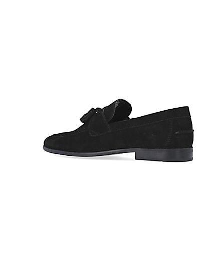 360 degree animation of product Black Suede Tassel Loafers frame-5