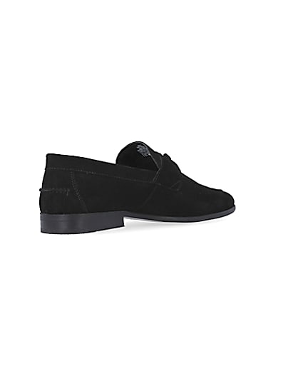 360 degree animation of product Black Suede Tassel Loafers frame-12