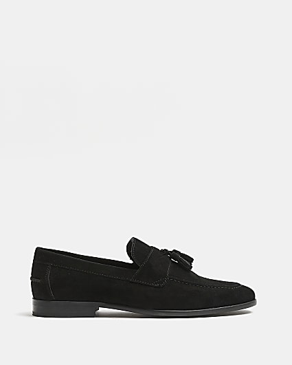 Black Suede Tassel Loafers