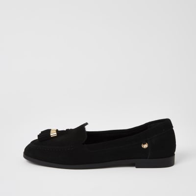 river island black tassel loafers