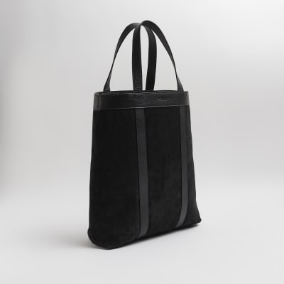 Black Suede Tote Bag River Island