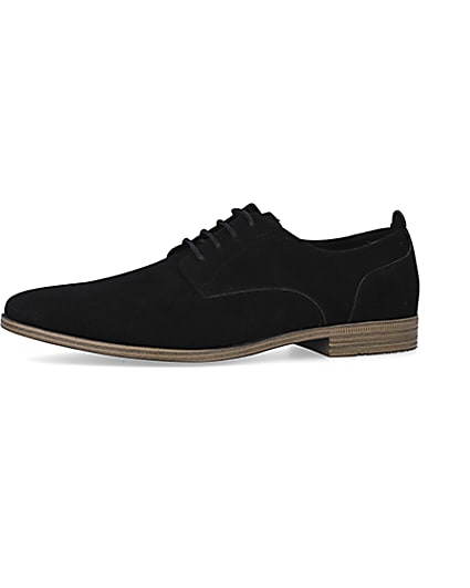 360 degree animation of product Black suedette derby shoes frame-2