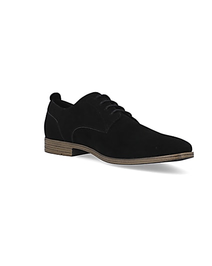 360 degree animation of product Black suedette derby shoes frame-18