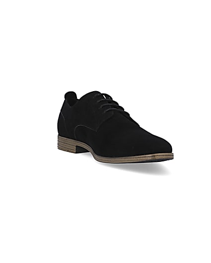 360 degree animation of product Black suedette derby shoes frame-19