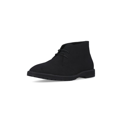 360 degree animation of product Black Suedette Desert Boots frame-0