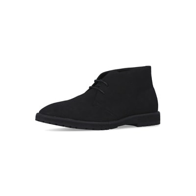 360 degree animation of product Black Suedette Desert Boots frame-1