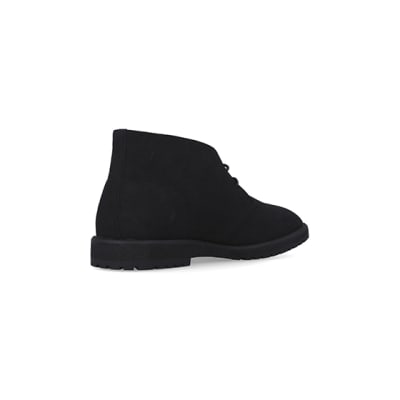 360 degree animation of product Black Suedette Desert Boots frame-12