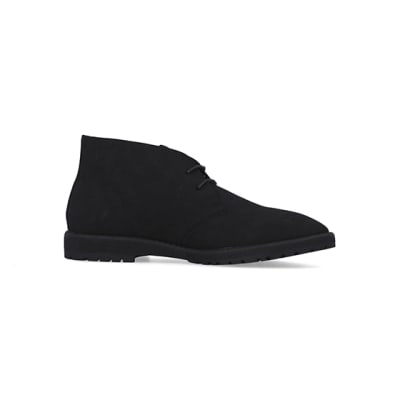 360 degree animation of product Black Suedette Desert Boots frame-16