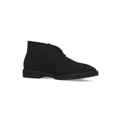 360 degree animation of product Black Suedette Desert Boots frame-17