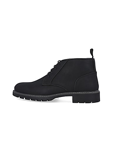 360 degree animation of product Black suedette lace up chukka boots frame-4