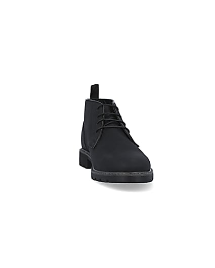 360 degree animation of product Black suedette lace up chukka boots frame-20