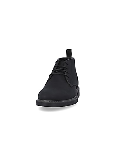360 degree animation of product Black suedette lace up chukka boots frame-22