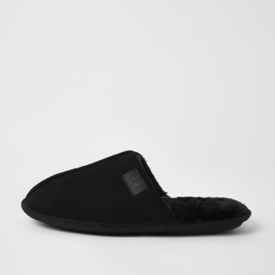 black mule slippers