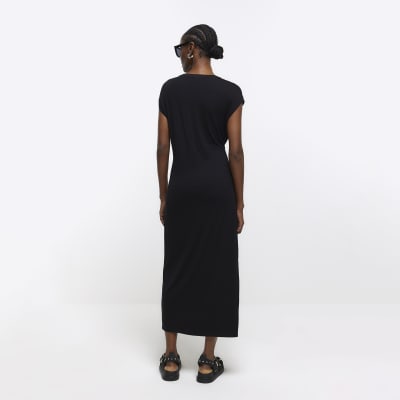 Black t-shirt midi dress | River Island