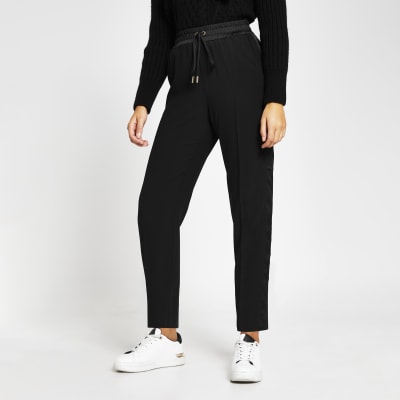 black tailored joggers