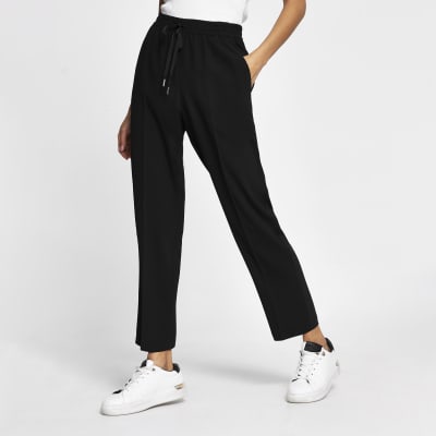 Black tailored joggers