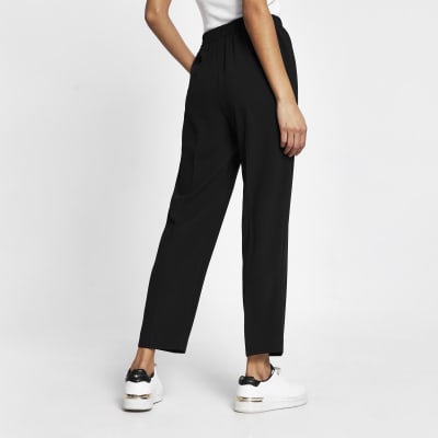 Black tailored joggers