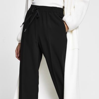 Black tailored joggers