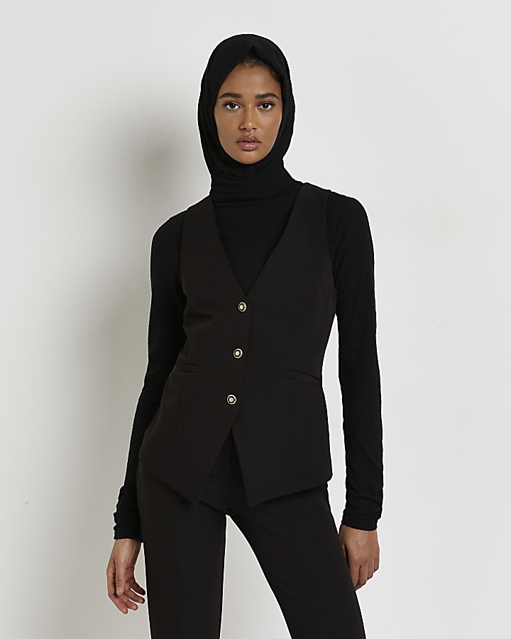 Black tailored waistcoat