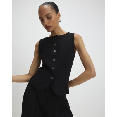 Black Tailored Waistcoat