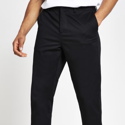 black tapered chinos