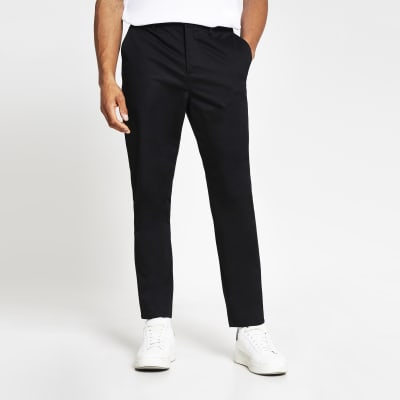 black tapered chinos