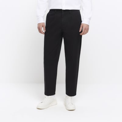 Black 2024 tapered chinos