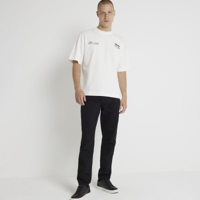 Black tapered fit jeans | River Island