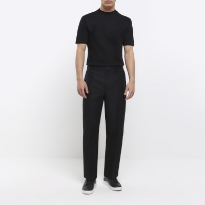 Black tapered leg store trousers