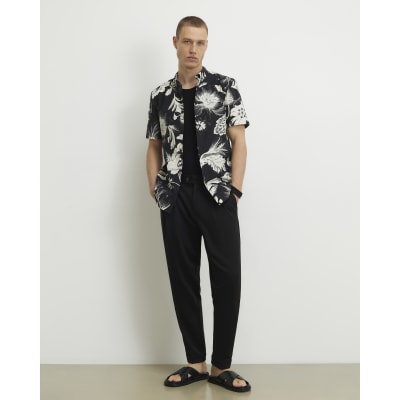 Black Tapered Fit Trousers